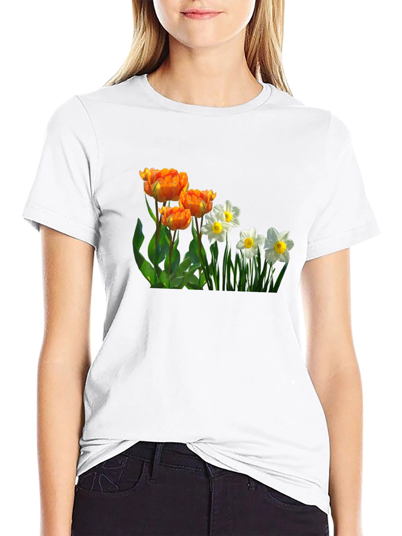 Floral Print Crew Neck T-Shirt