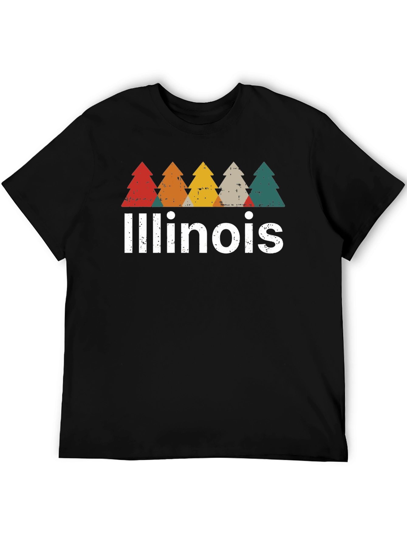 Illinois Retro Tree Graphic T-Shirt