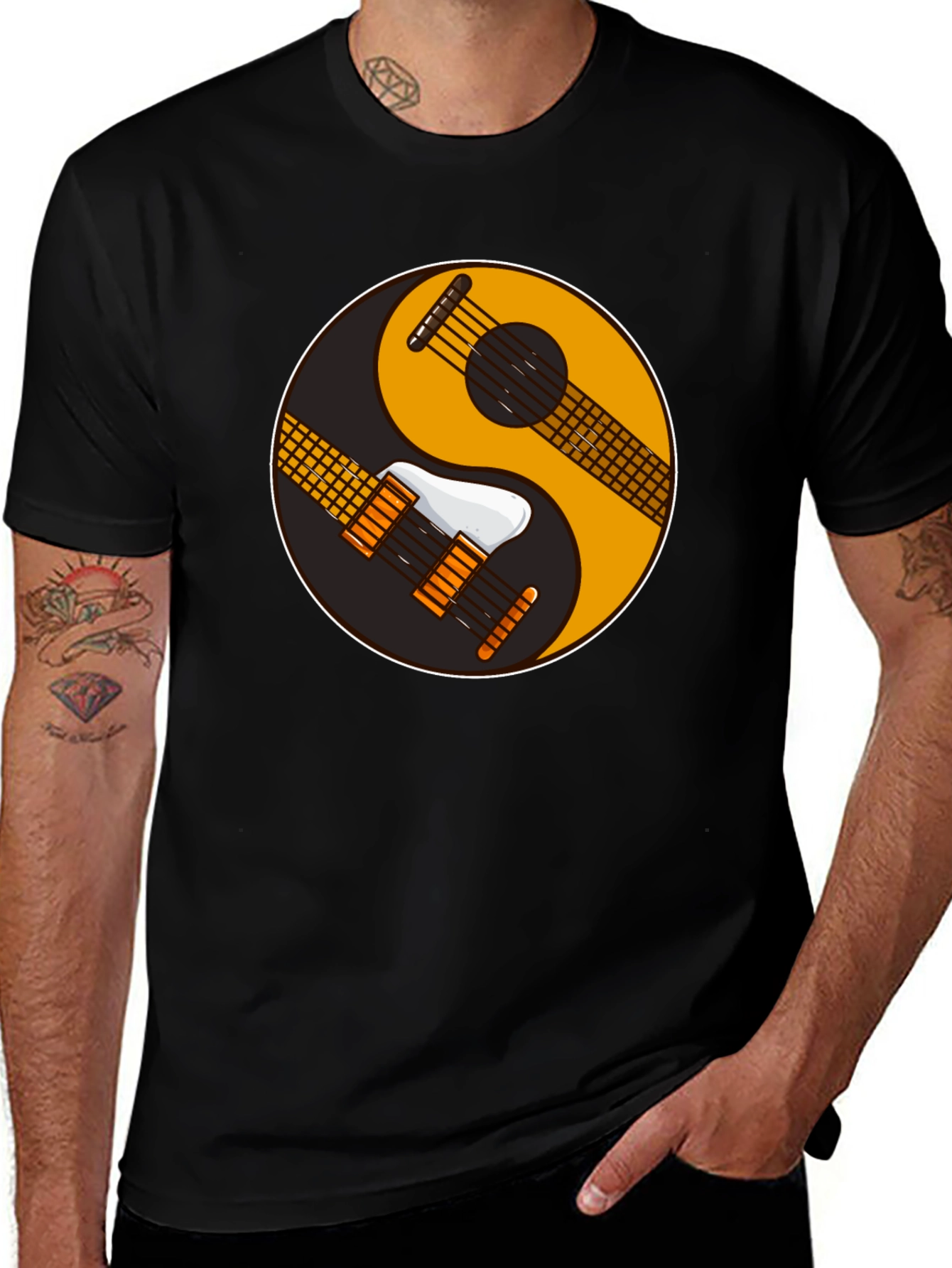 Yin Yang Guitar T-Shirt - Music Lover Tee