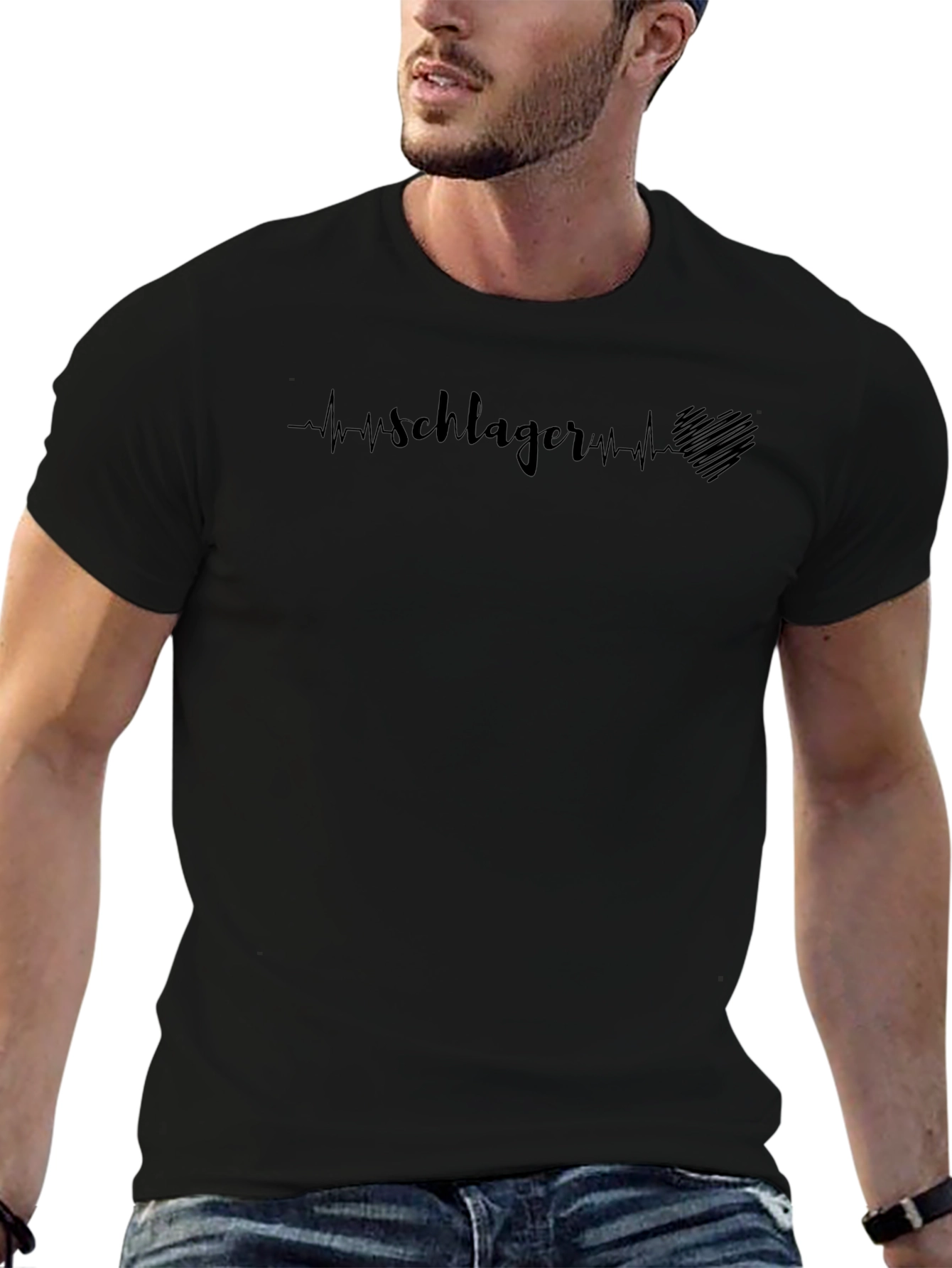 Schlager Heartbeat Graphic Tee - Mens Black T-Shirt