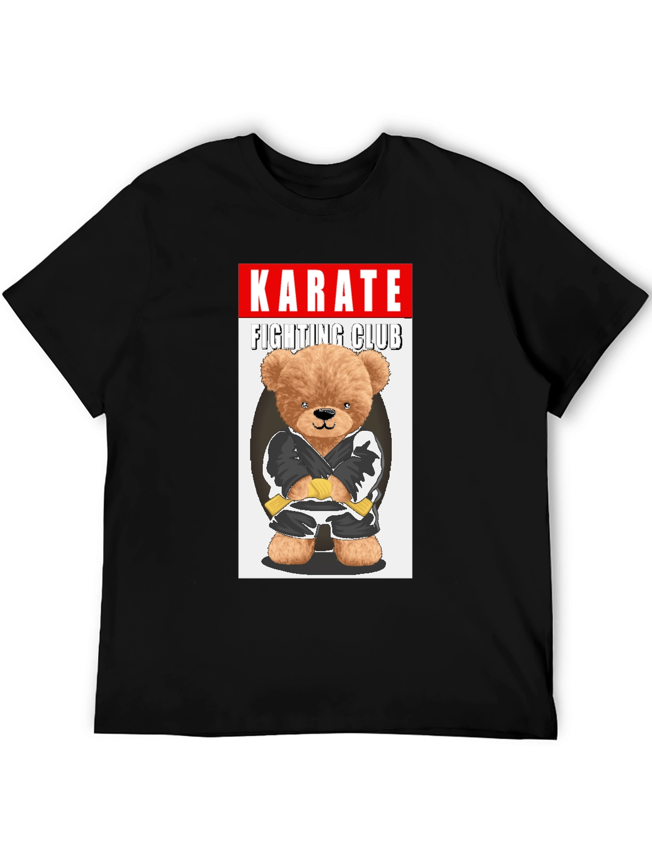 Karate Bear Fighting Club Black T-Shirt