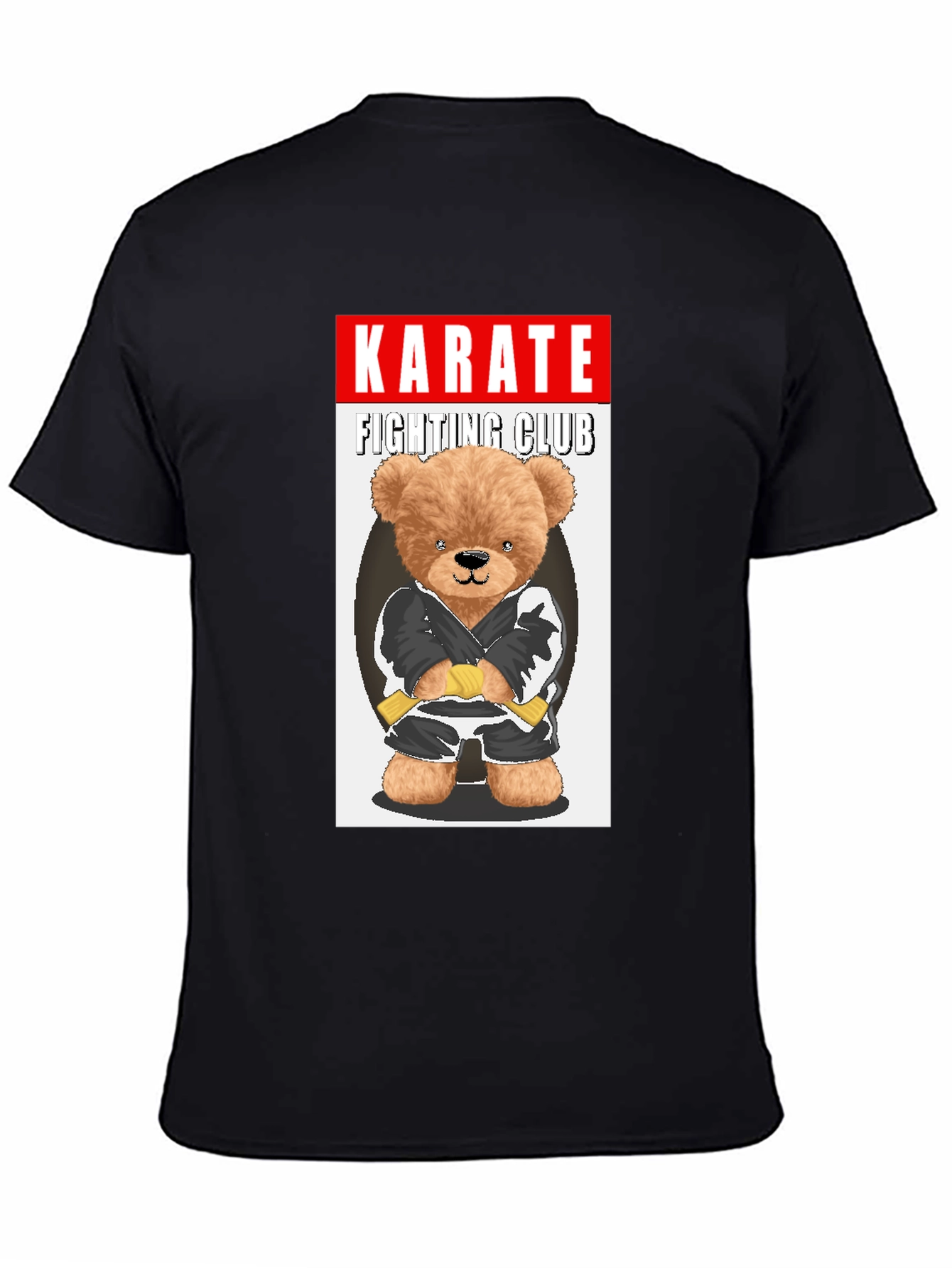 Karate Bear Fighting Club Black T-Shirt
