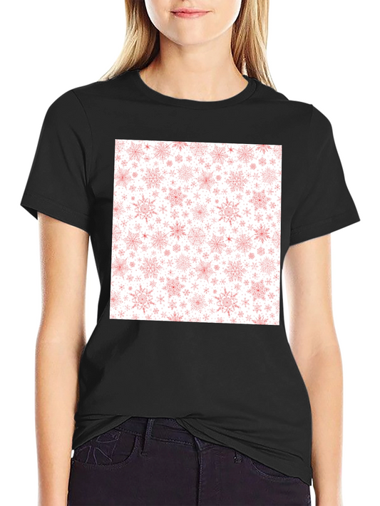 Snowflake Pattern Tee - Winter Holiday Style