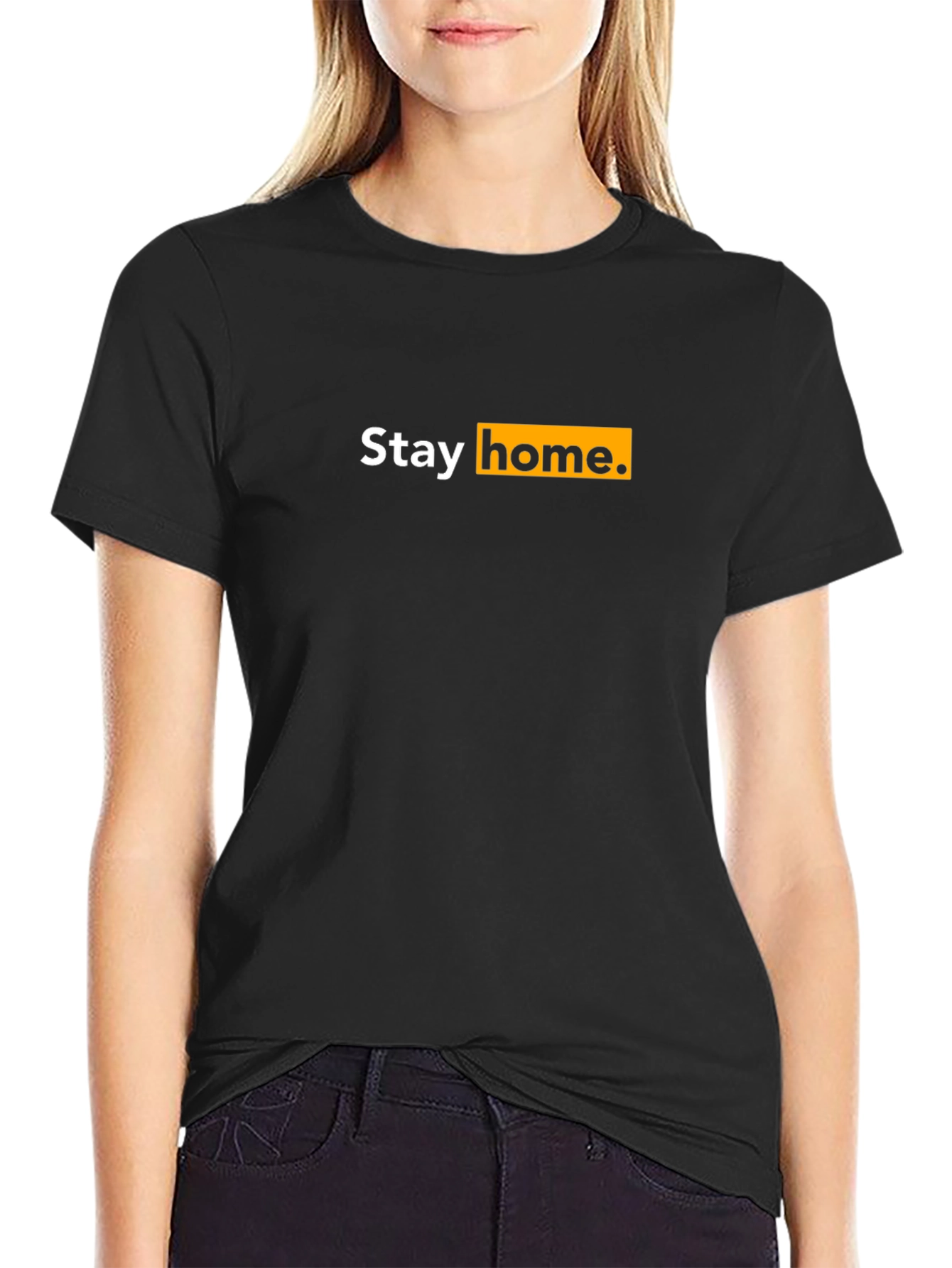 Stay Home T-Shirt - Classic Black Tee