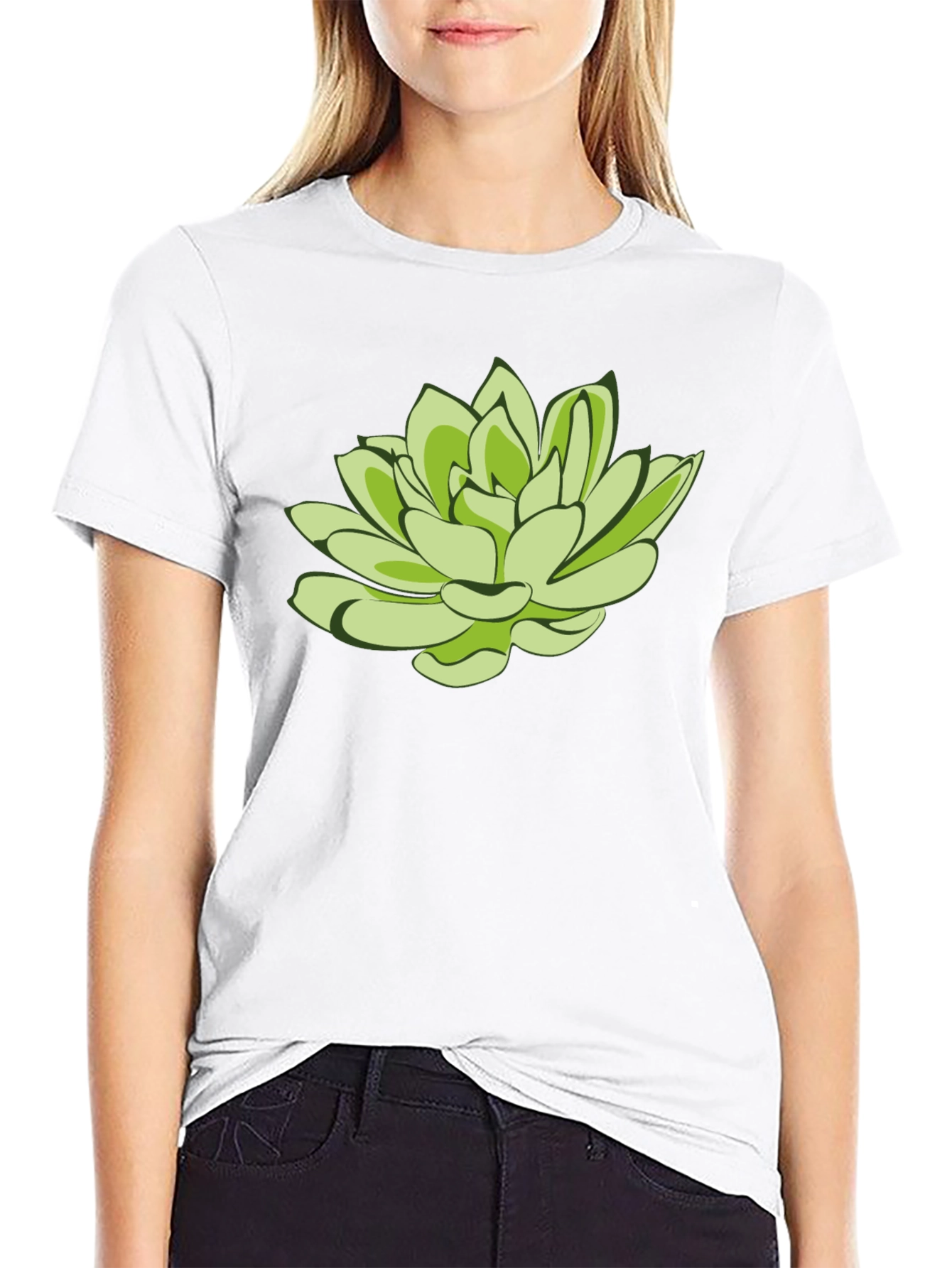 Succulent Graphic Black T-Shirt