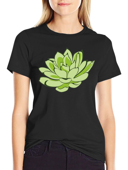 Succulent Graphic Black T-Shirt