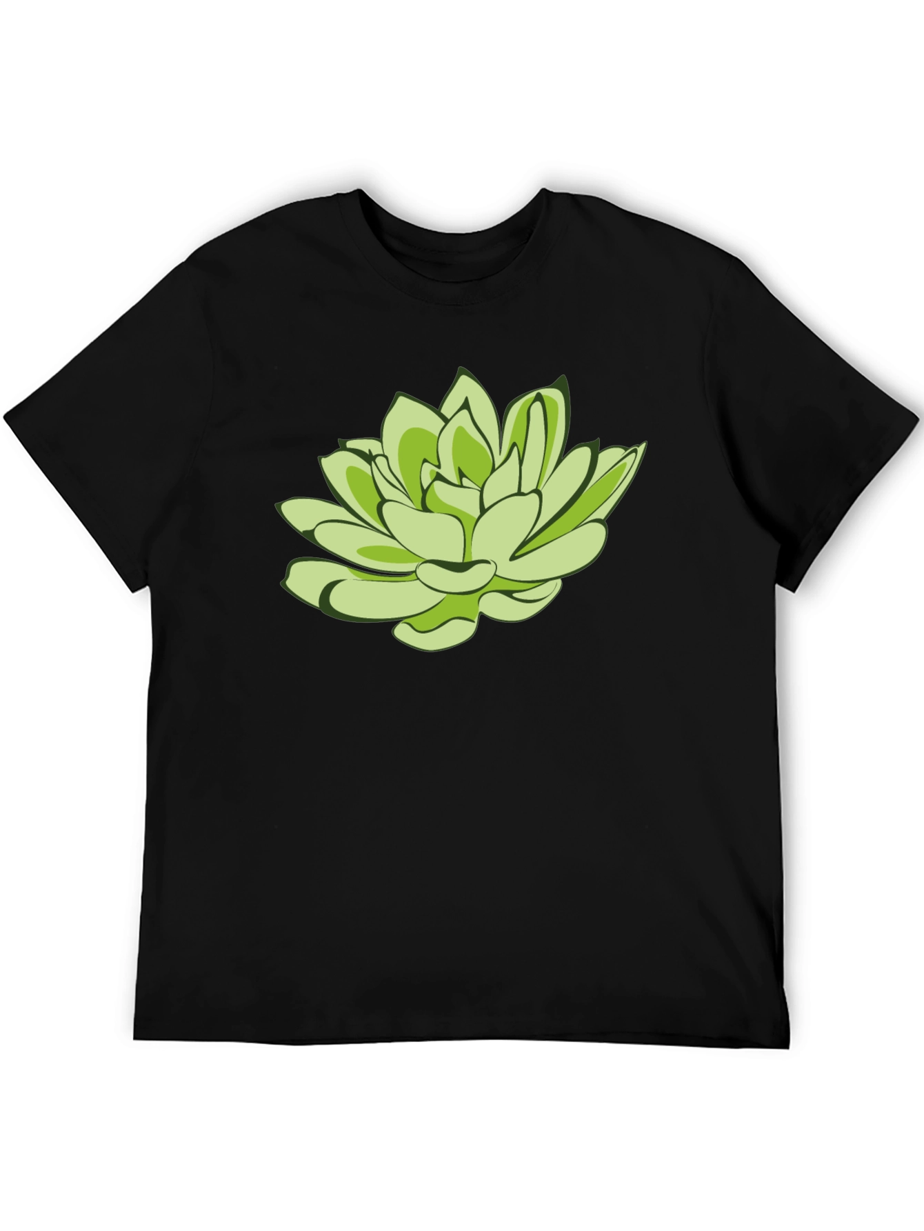 Succulent Graphic Black T-Shirt