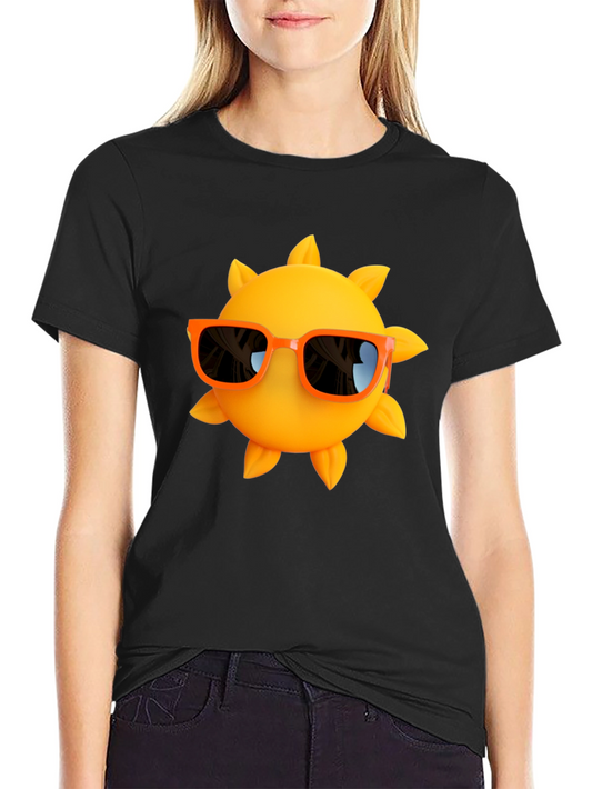 Cool Sun Graphic Tee - Black Cotton T-Shirt
