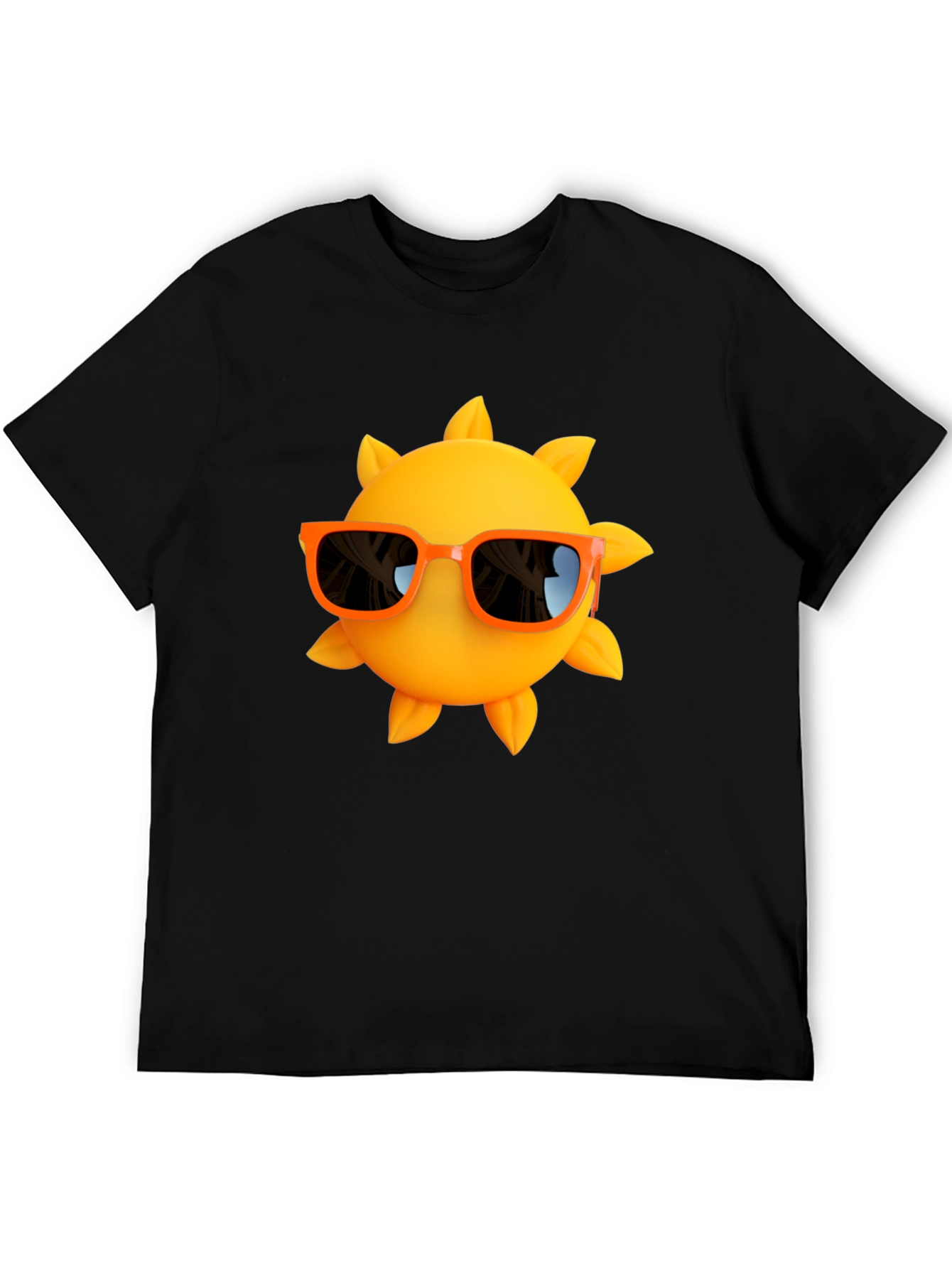 Cool Sun Graphic Tee - Black Cotton T-Shirt