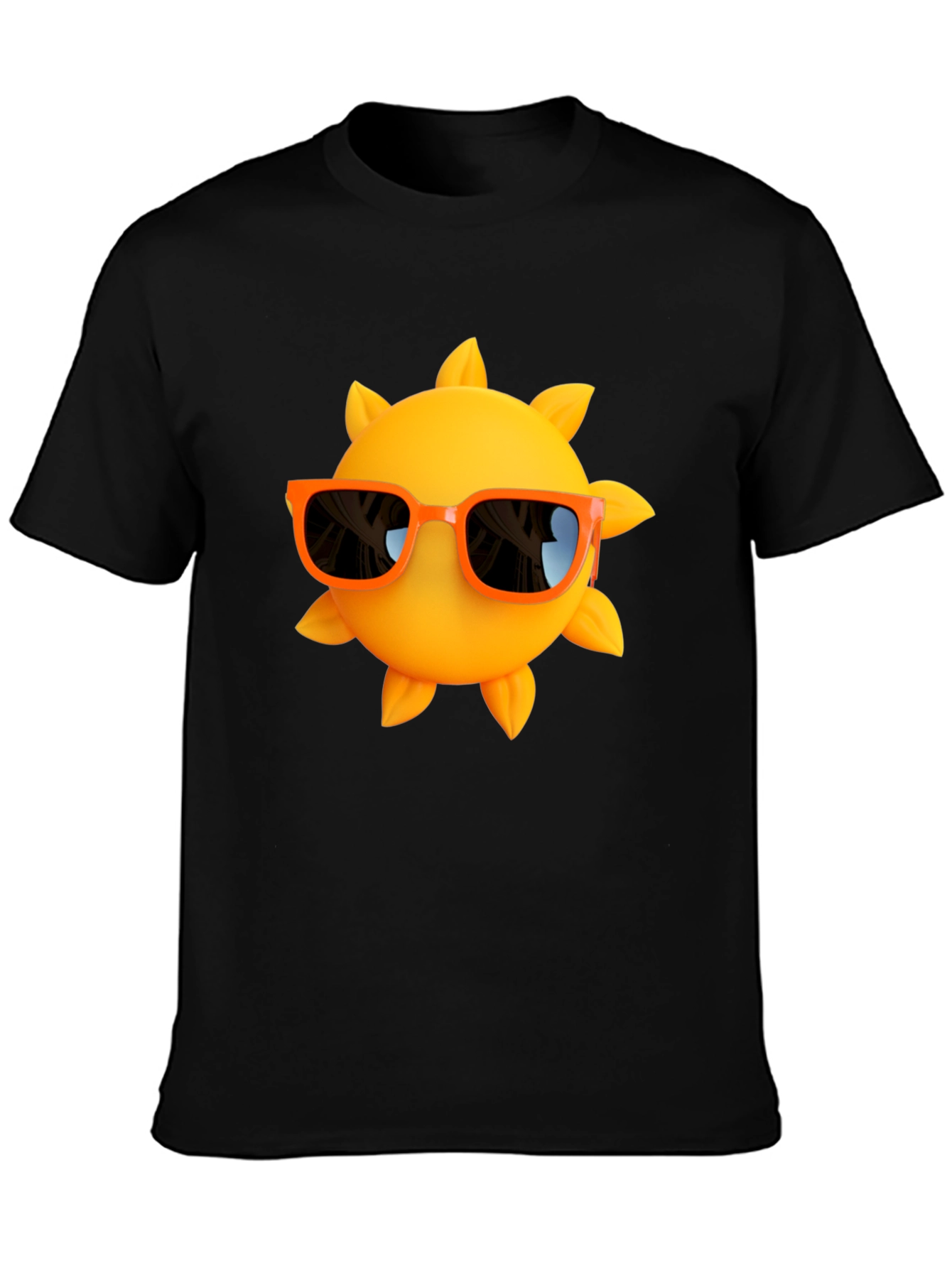 Cool Sun Graphic Tee - Black Cotton T-Shirt