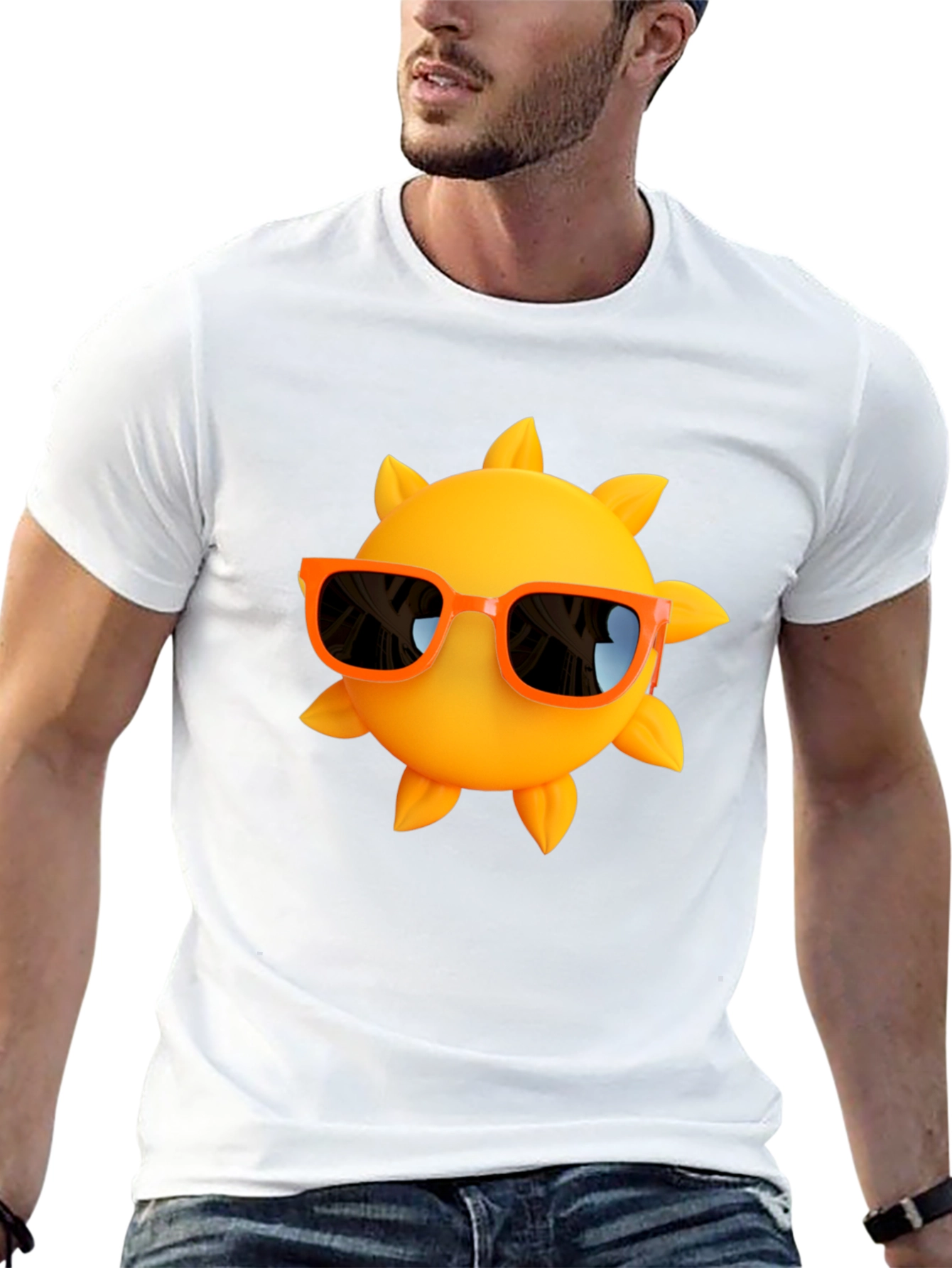Cool Sun Graphic Tee - Black Cotton T-Shirt