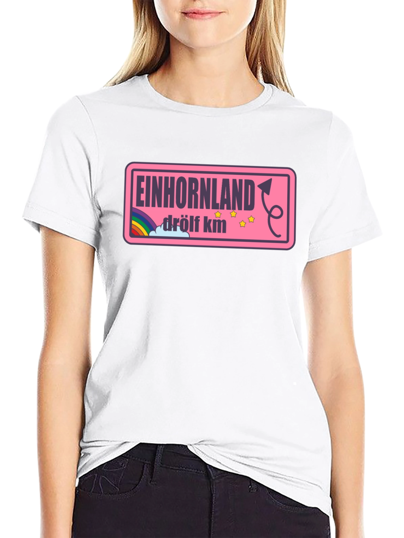 Einhornland Graphic T-Shirt - Drölf KM Black Tee
