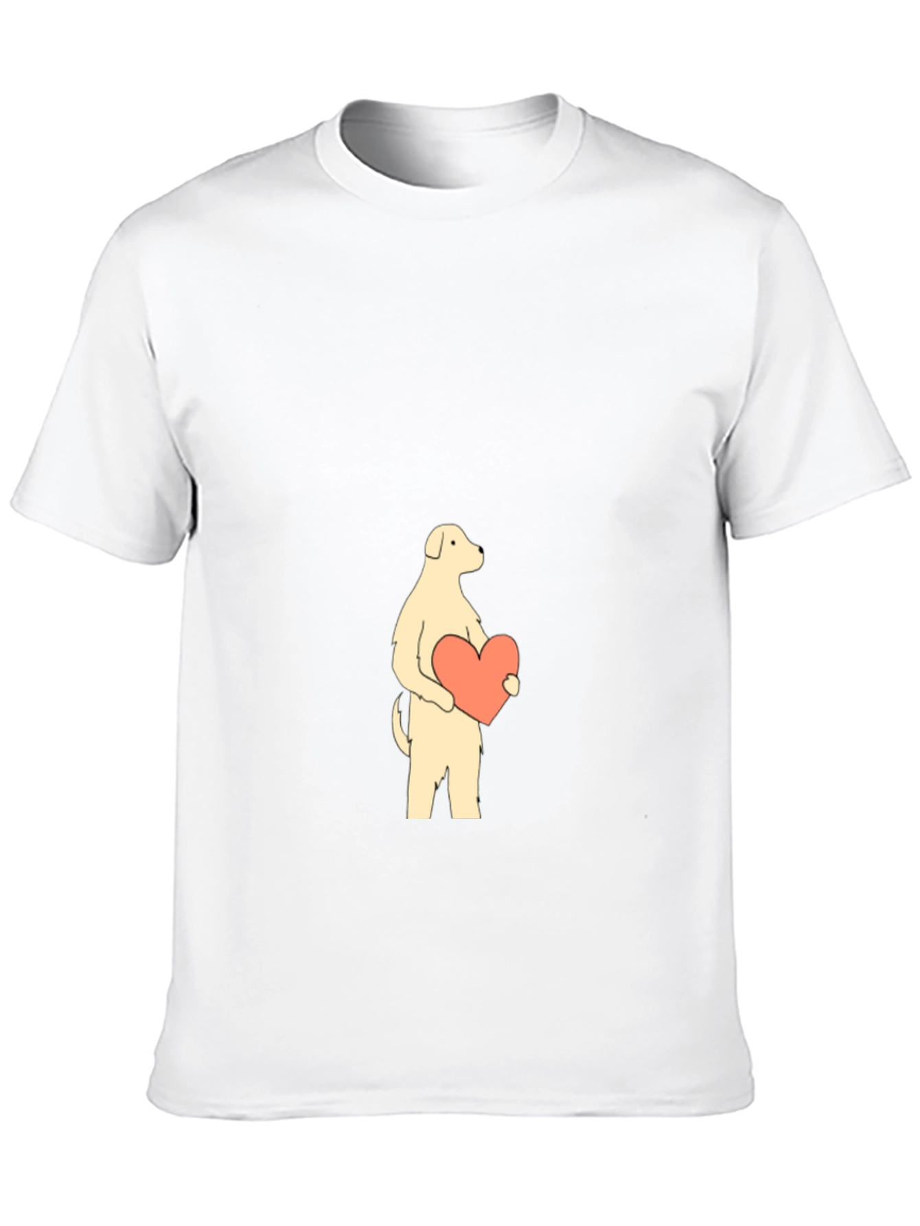 Dog with Heart Graphic Tee - Black Cotton Shirt