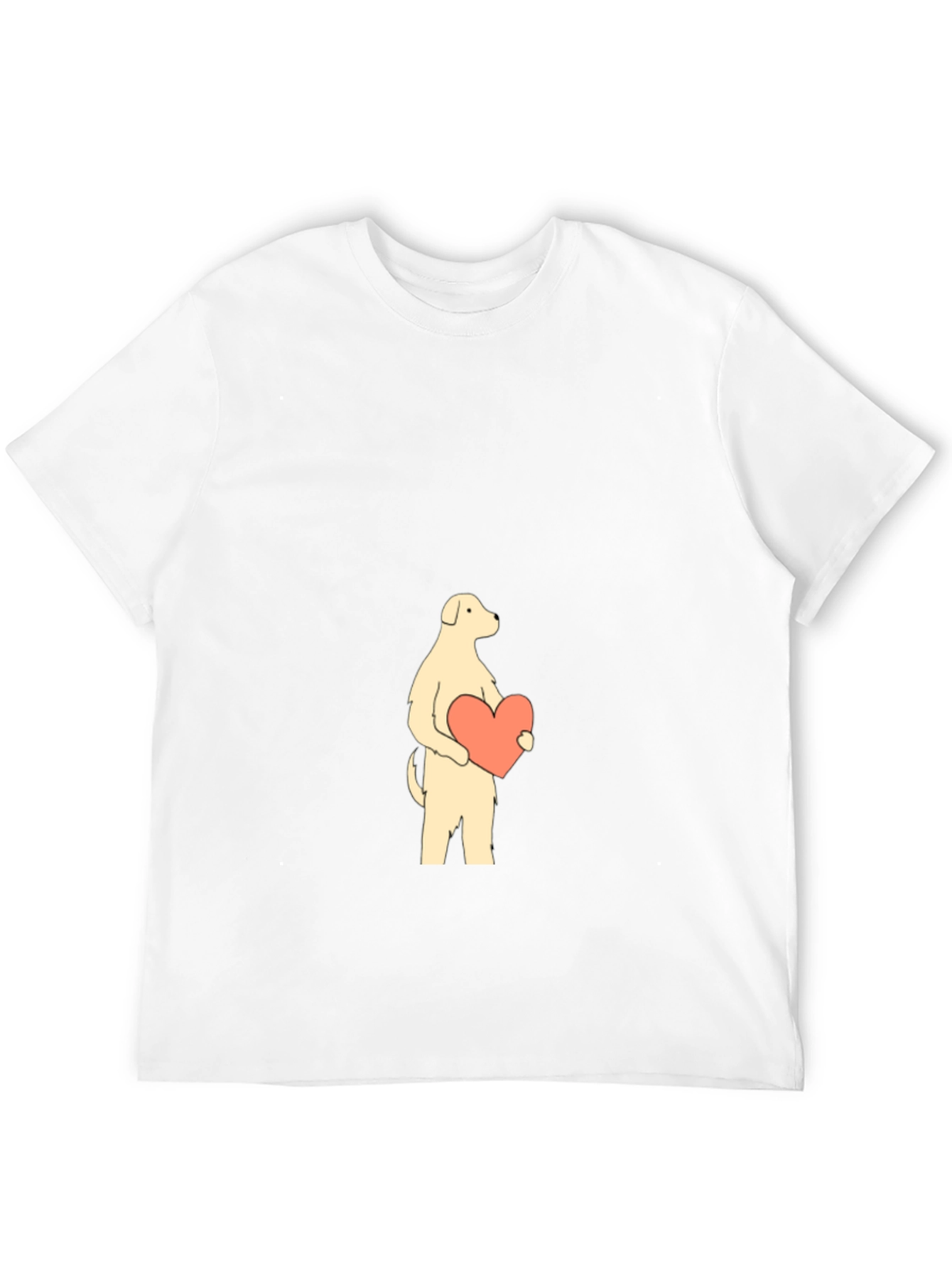 Dog with Heart Graphic Tee - Black Cotton Shirt