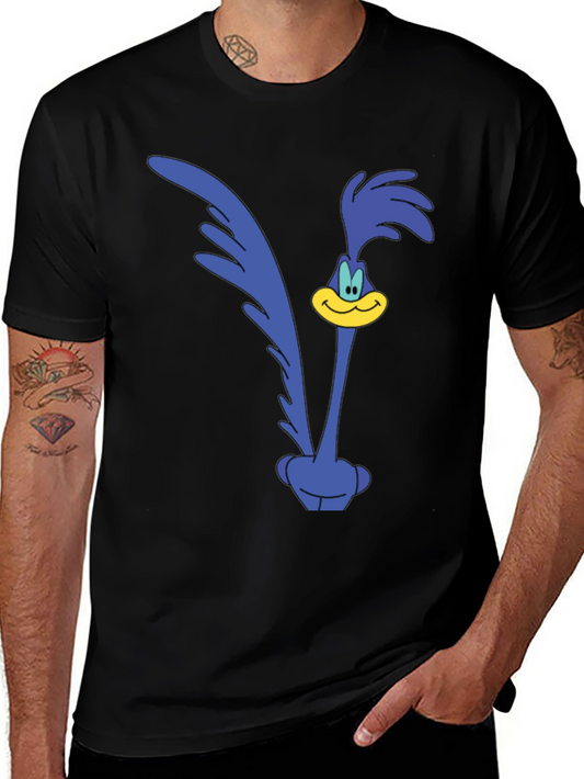 Road Runner Cartoon Graphic Black T-Shirt