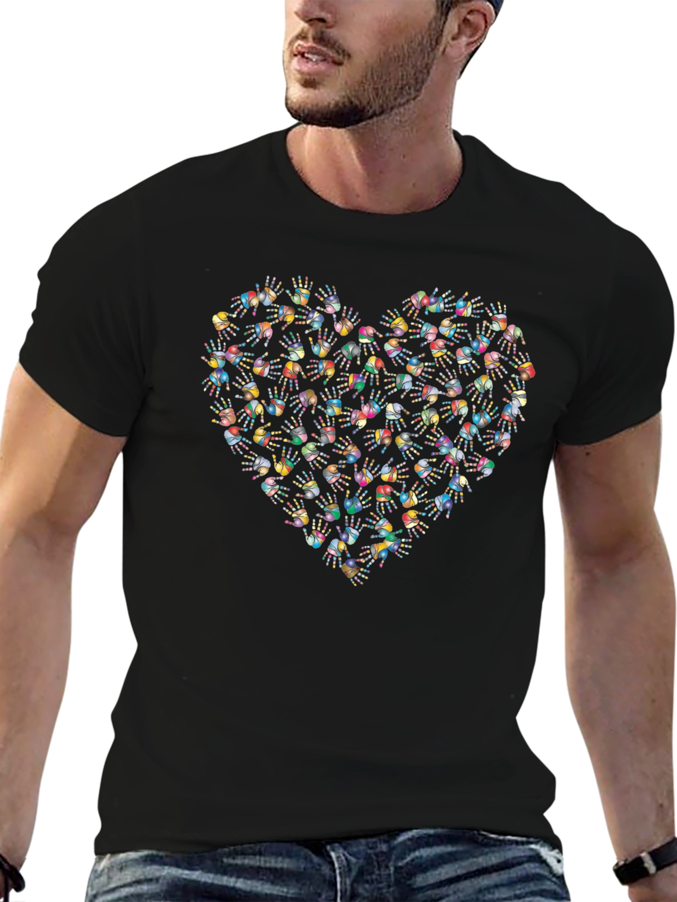 Heart Handprint Graphic T-Shirt