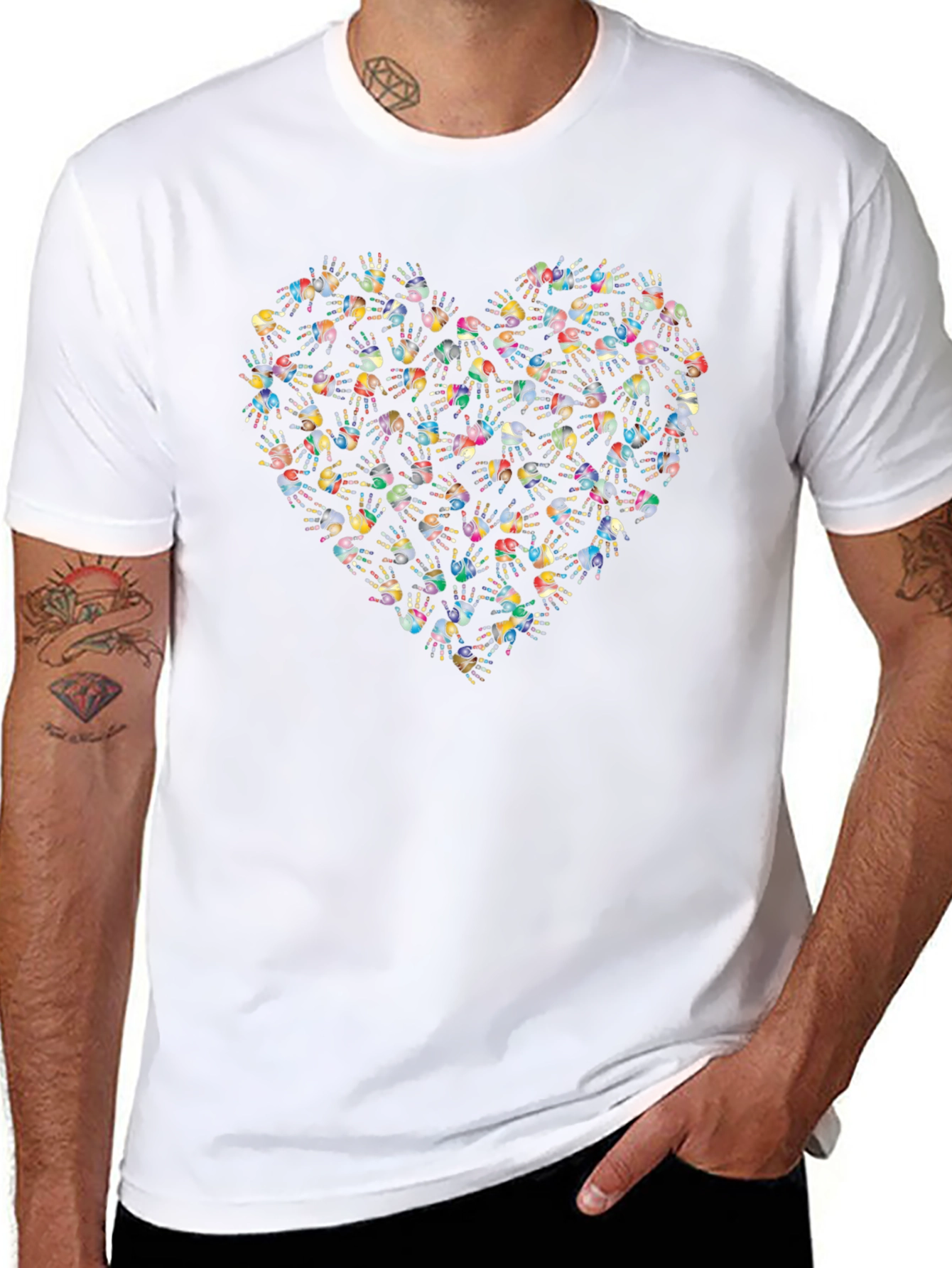 Heart Handprint Graphic T-Shirt