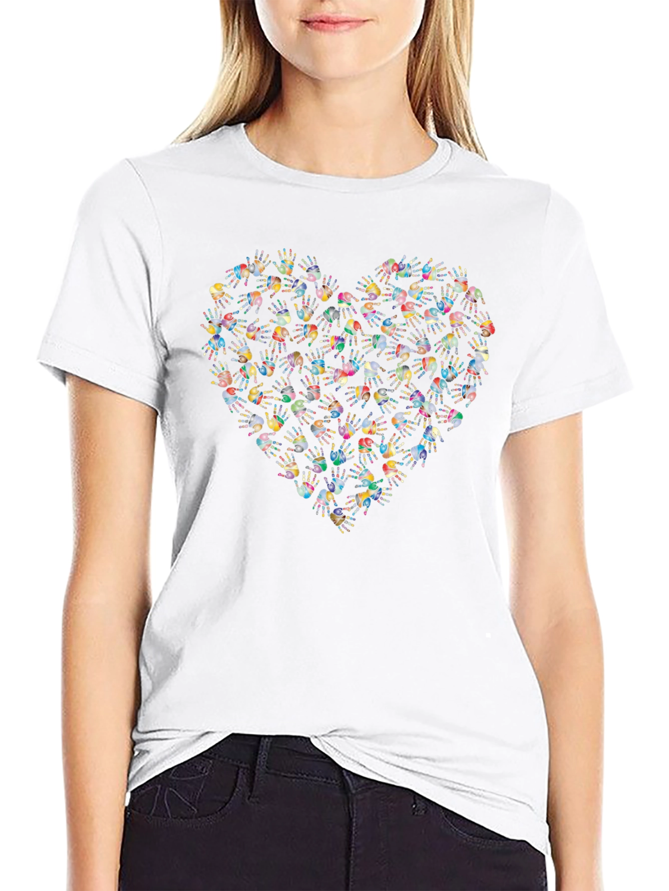 Heart Handprint Graphic T-Shirt