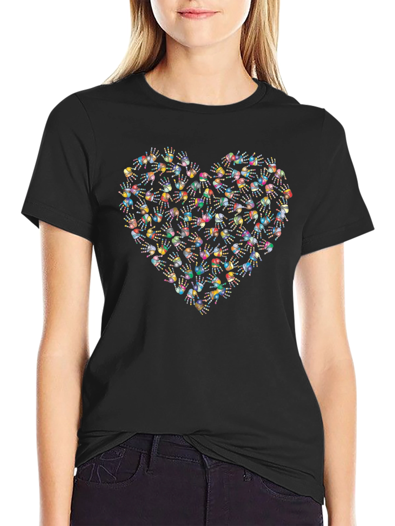 Heart Handprint Graphic T-Shirt