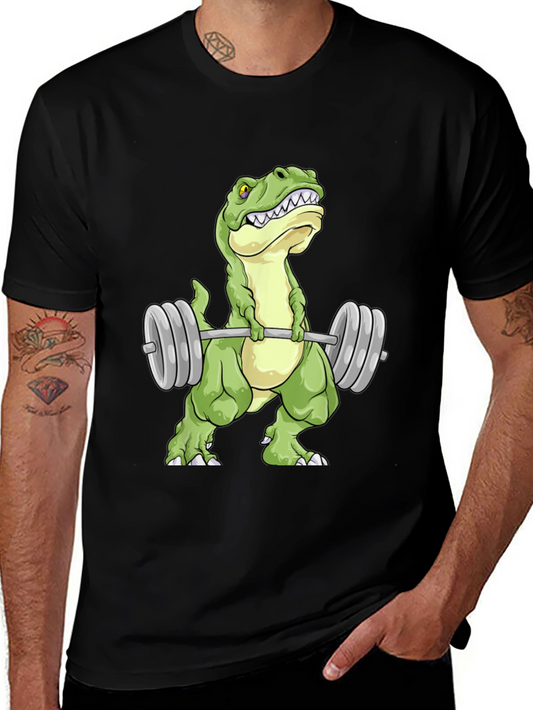 Dino Gym T-Shirt - Black Cotton Graphic Tee
