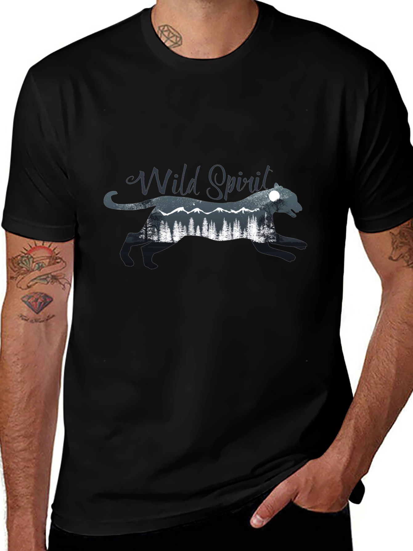 Wild Spirit Graphic Black T-Shirt