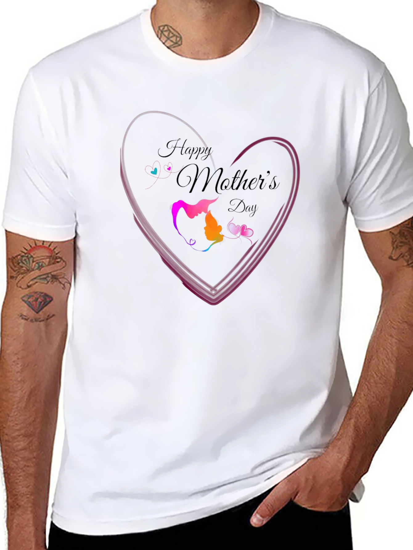 Happy Mothers Day T-Shirt - Love Heart Design