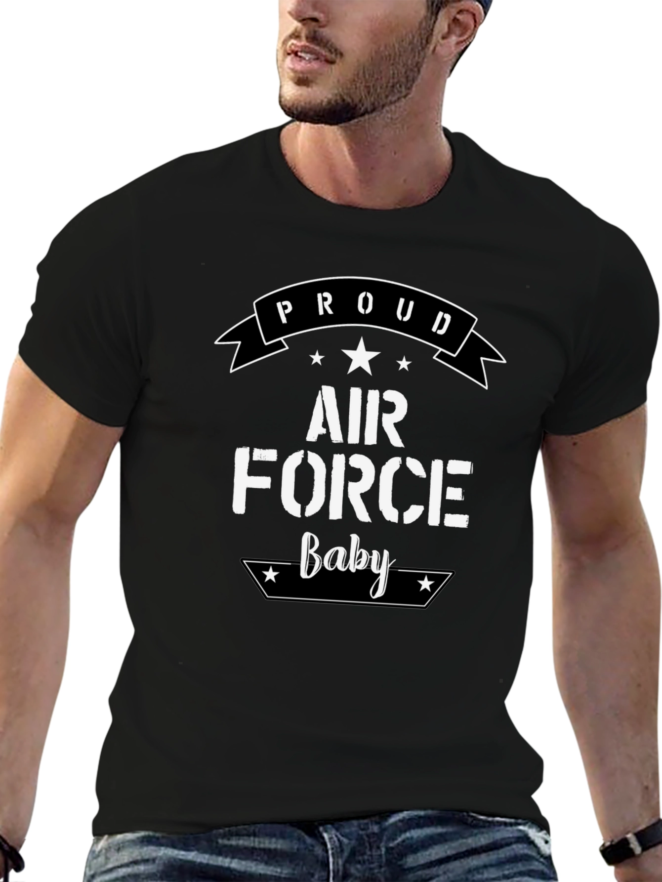 Proud Air Force Baby Black T-Shirt