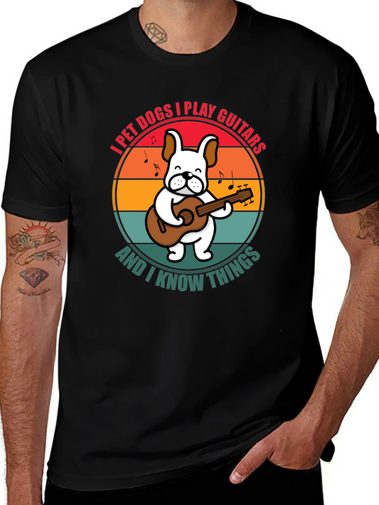 Dog Playing Guitar Graphic T-Shirt