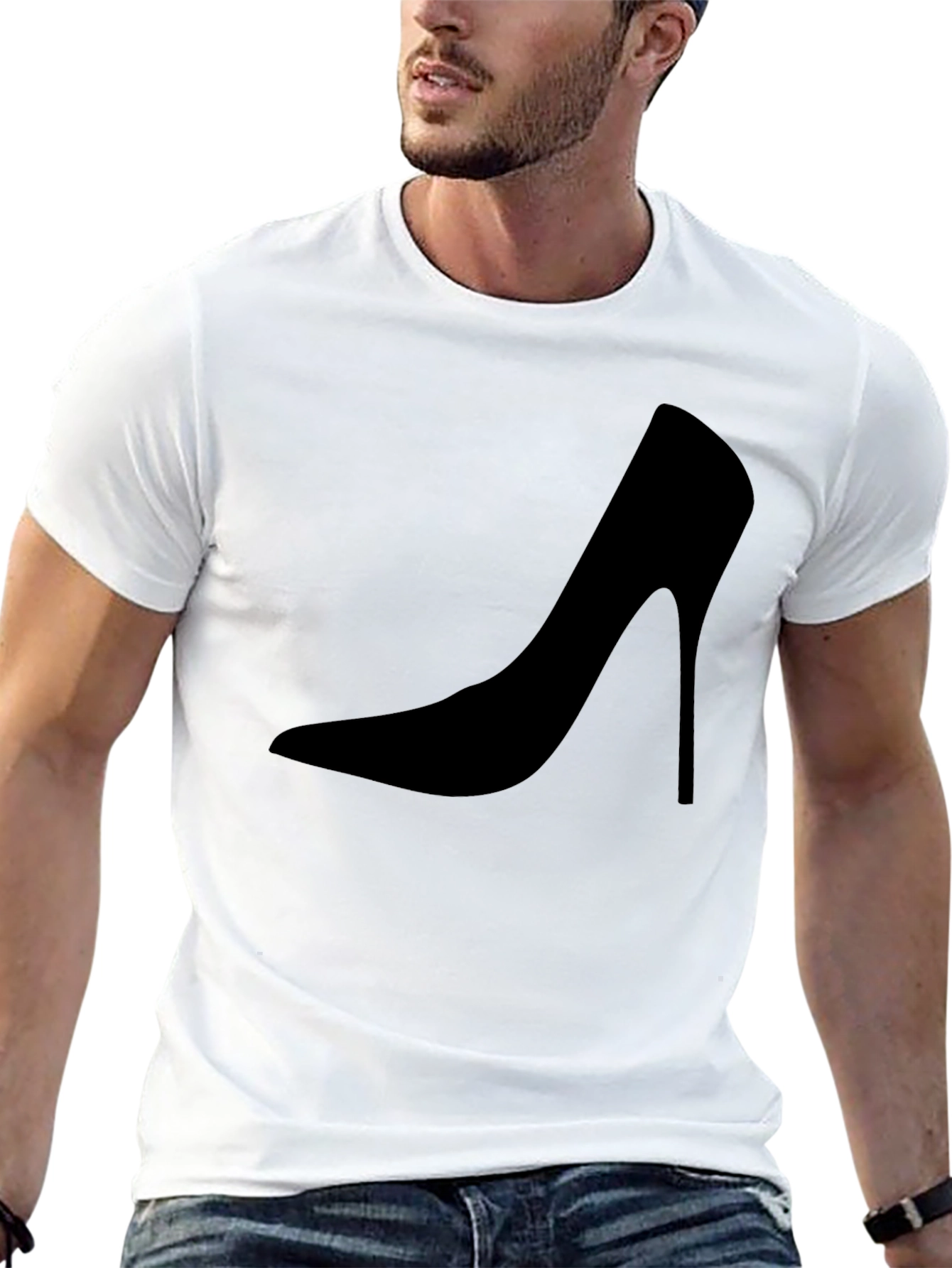 Sleek High Heel Graphic Tee - Modern Style