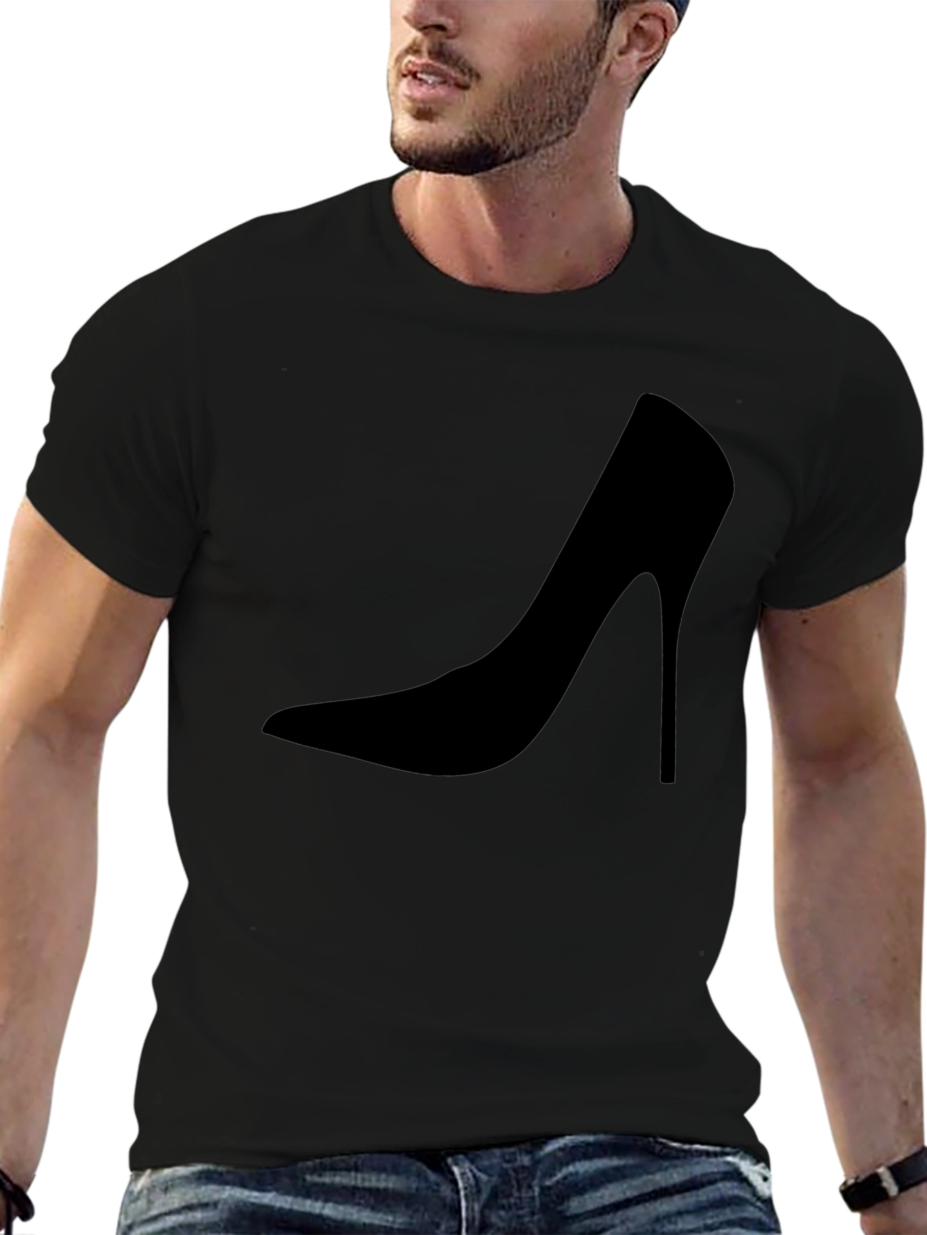 Sleek High Heel Graphic Tee - Modern Style