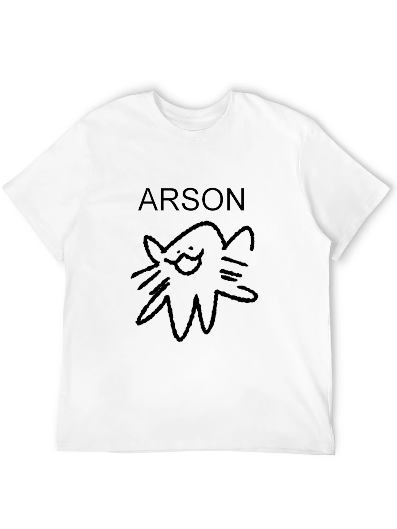 Arson Cat T-Shirt - Black Crew Neck Tee