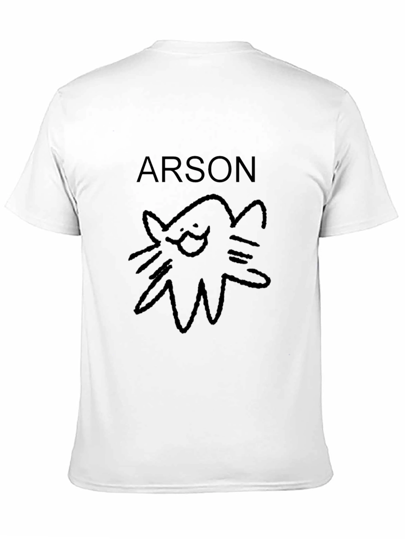 Arson Cat T-Shirt - Black Crew Neck Tee