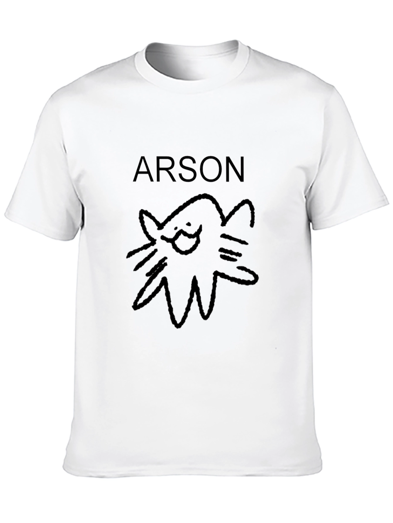 Arson Cat T-Shirt - Black Crew Neck Tee