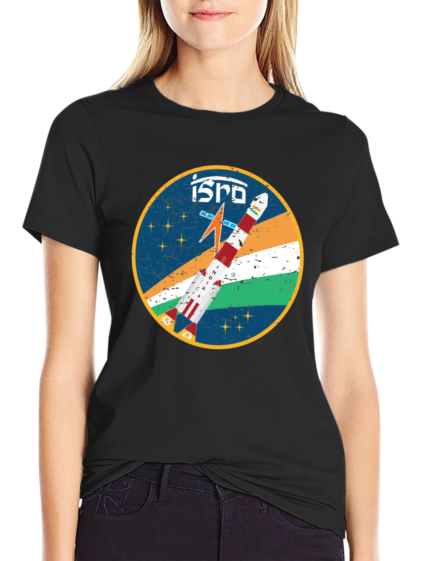 ISRO Rocket Graphic T-Shirt - Space Exploration Tee