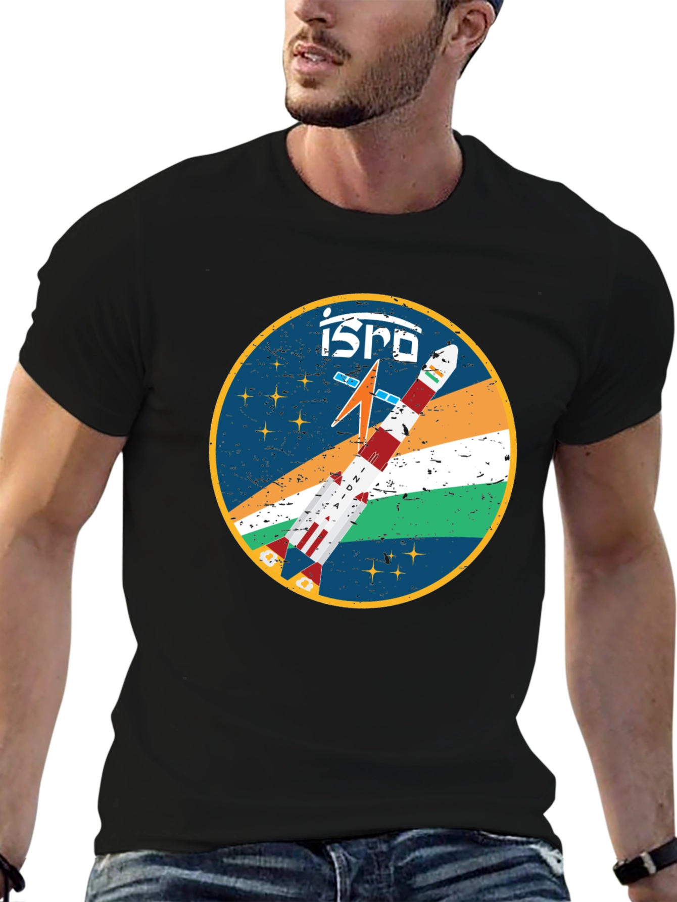 ISRO Rocket Graphic T-Shirt - Space Exploration Tee