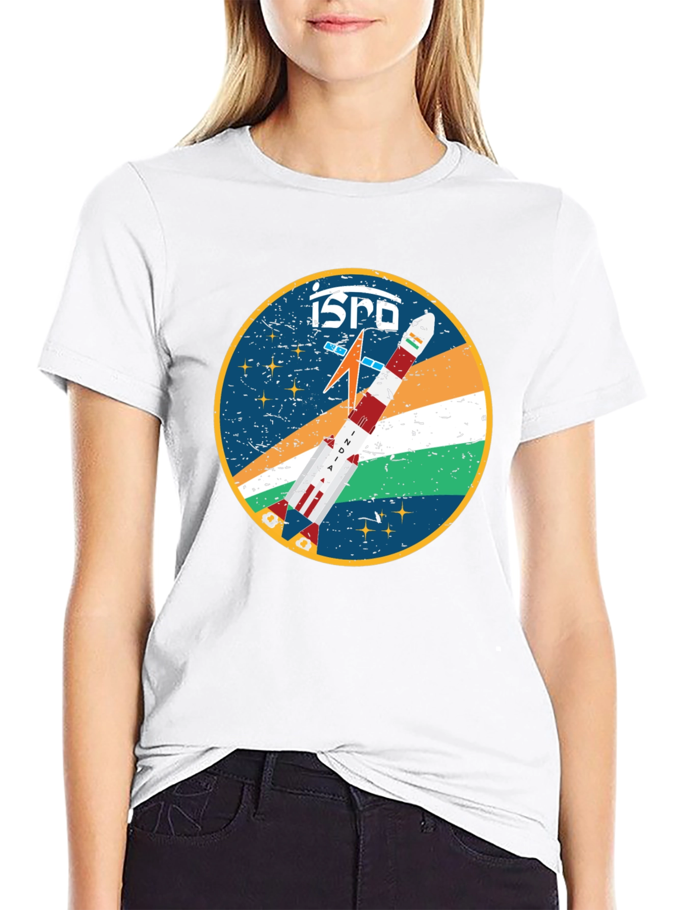 ISRO Rocket Graphic T-Shirt - Space Exploration Tee