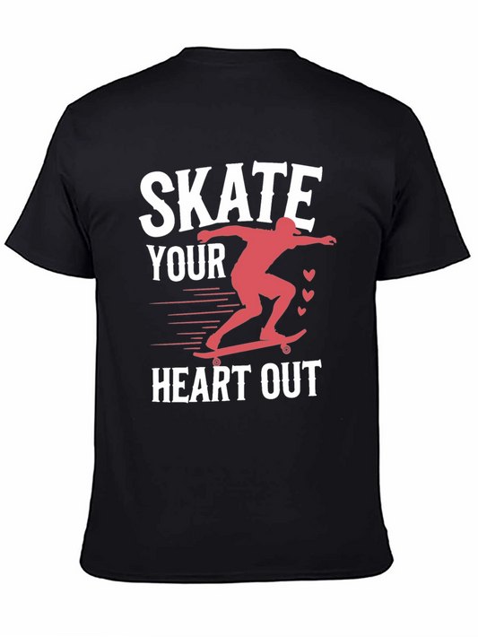 Skate Your Heart Out Graphic Tee - Black Cotton T-Shirt