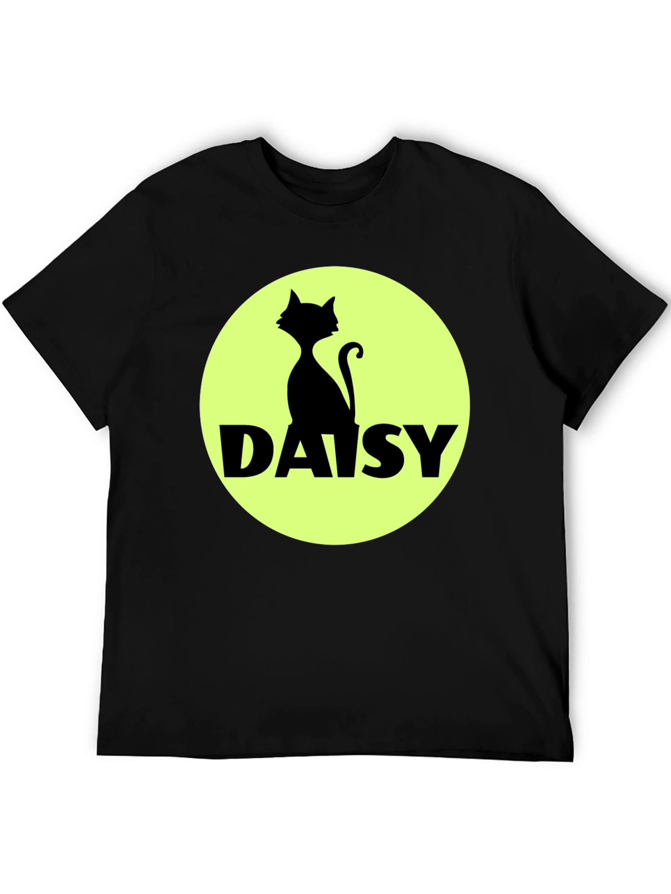 Daisy Cat T-Shirt - Black Cotton Tee