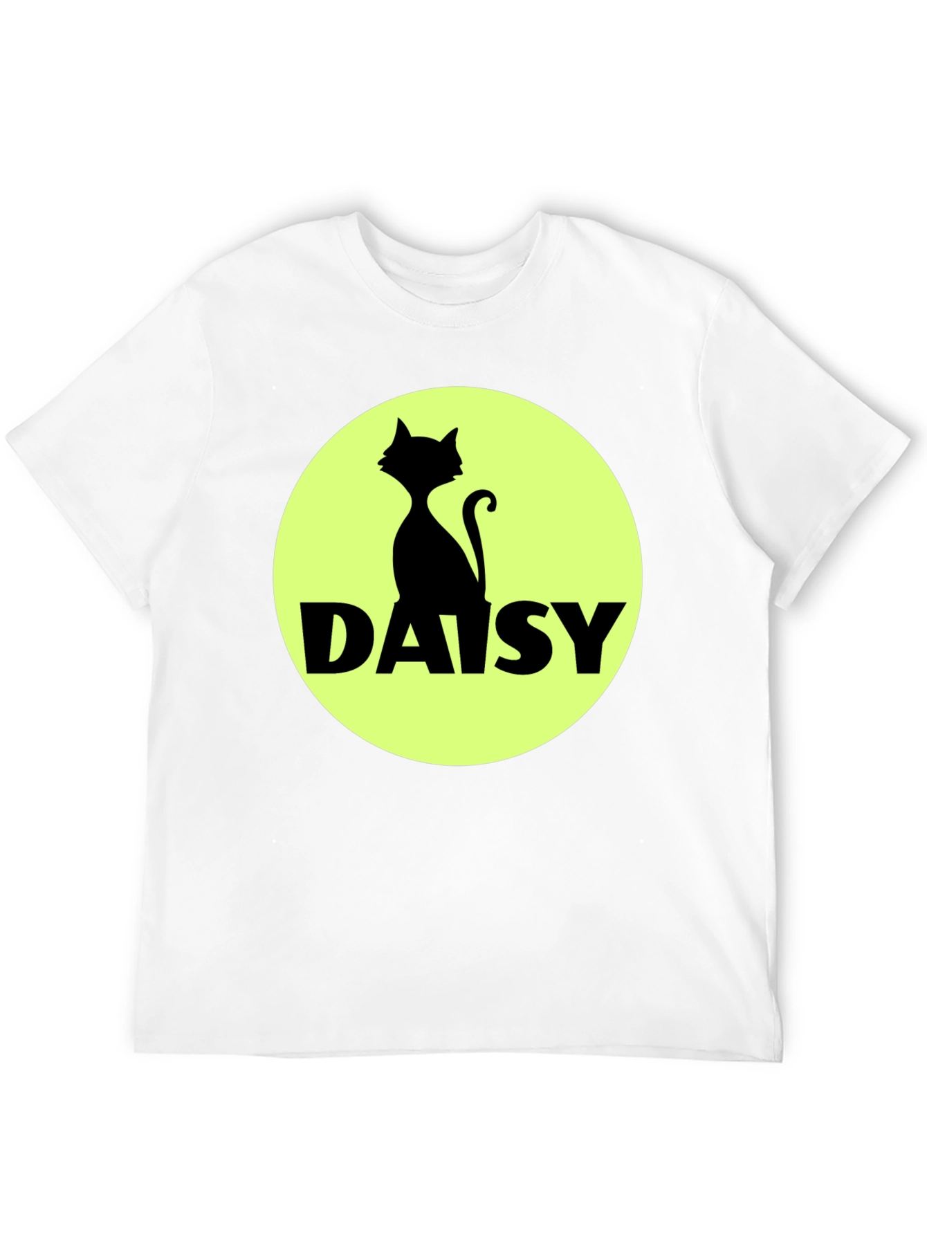 Daisy Cat T-Shirt - Black Cotton Tee