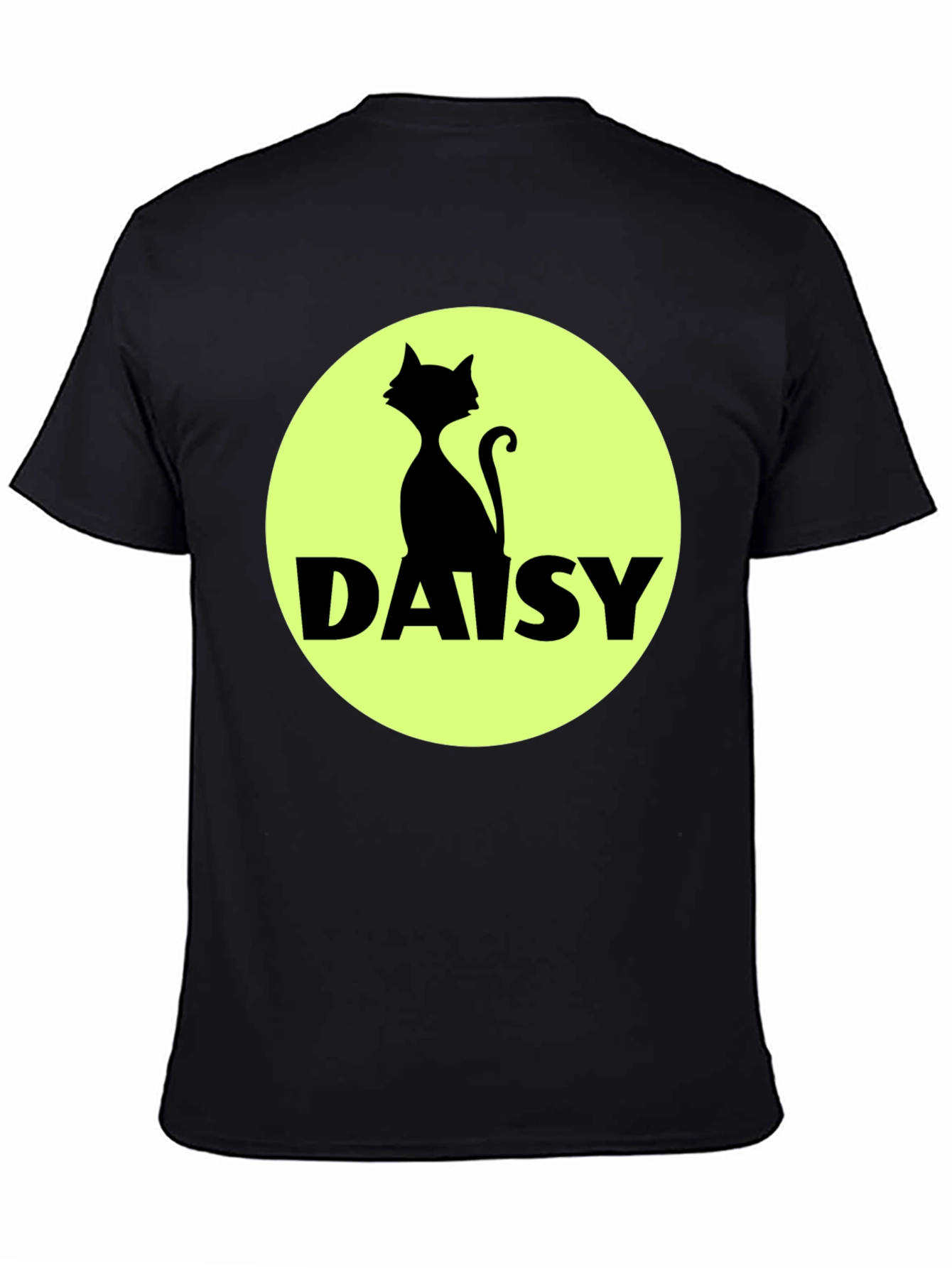 Daisy Cat T-Shirt - Black Cotton Tee