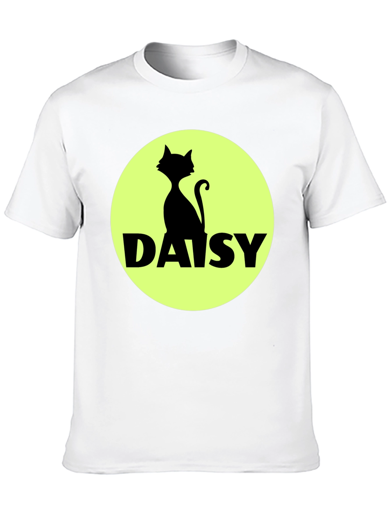 Daisy Cat T-Shirt - Black Cotton Tee
