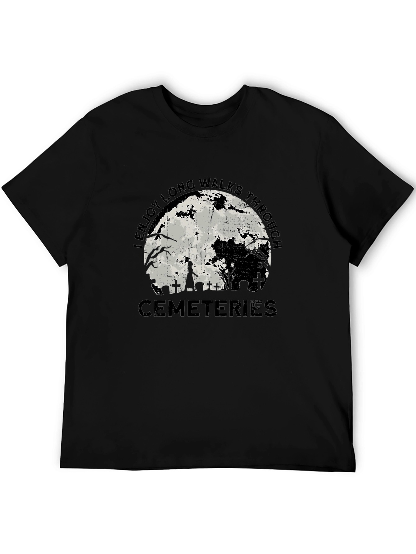 Cemetery Moon T-Shirt - Long Walks Through Cemeteries