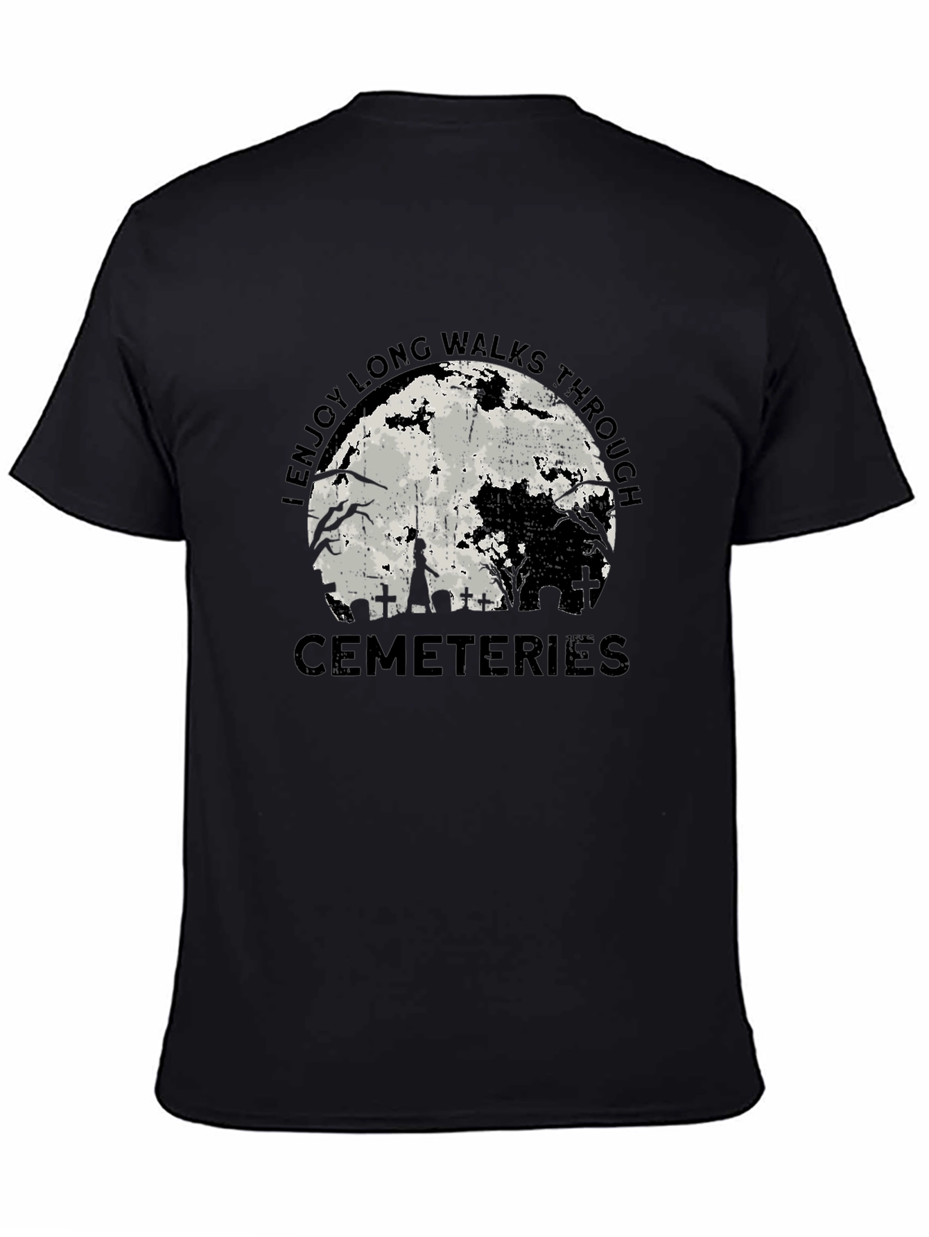 Cemetery Moon T-Shirt - Long Walks Through Cemeteries