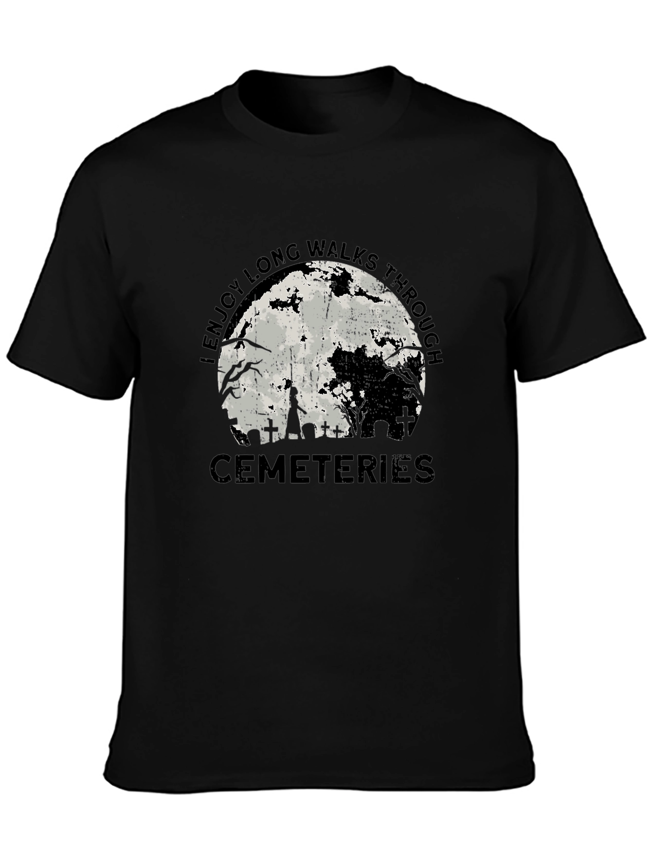 Cemetery Moon T-Shirt - Long Walks Through Cemeteries
