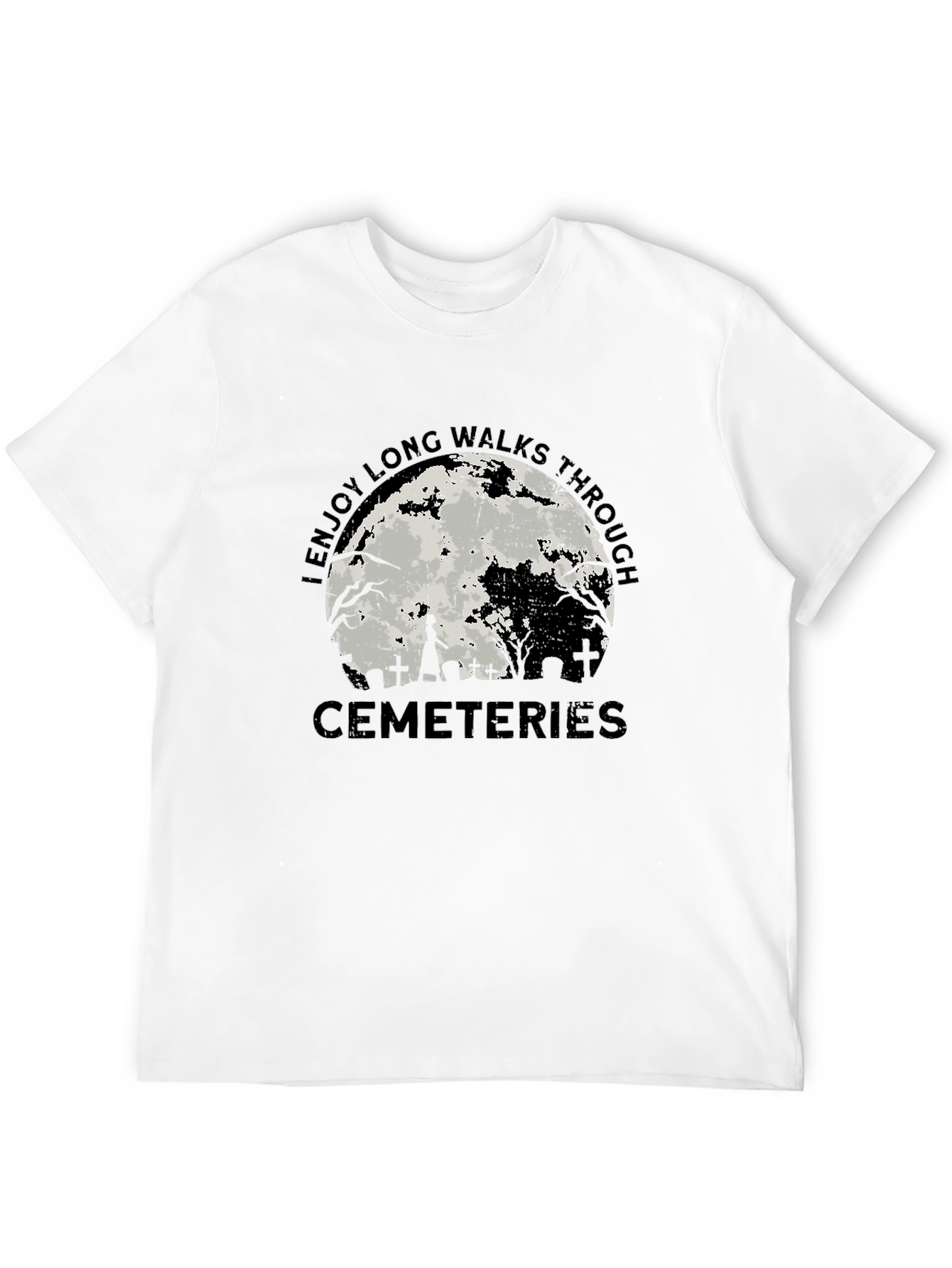 Cemetery Moon T-Shirt - Long Walks Through Cemeteries