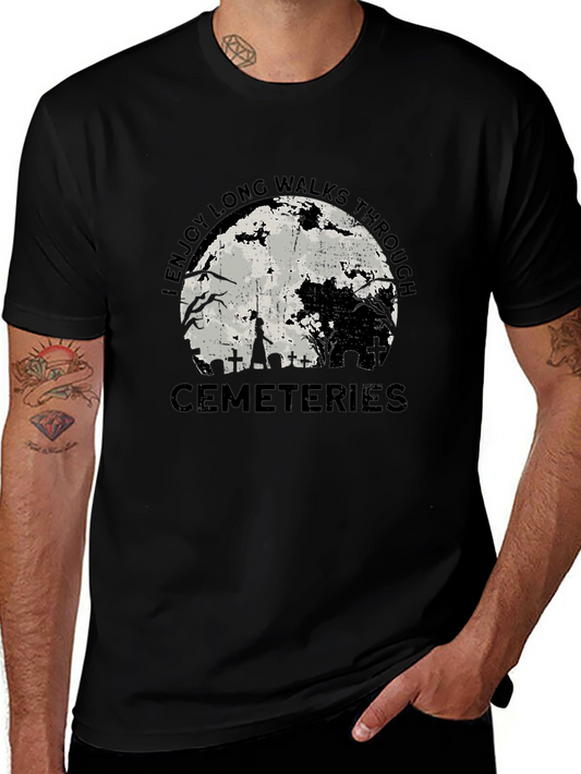 Cemetery Moon T-Shirt - Long Walks Through Cemeteries