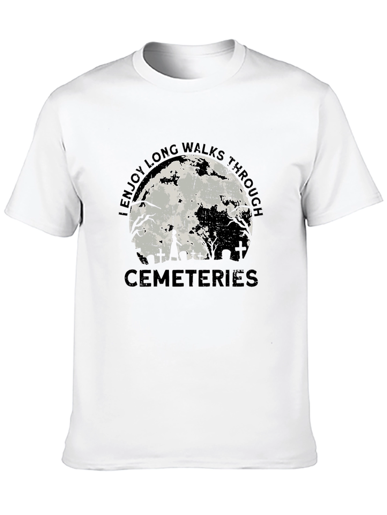 Cemetery Moon T-Shirt - Long Walks Through Cemeteries