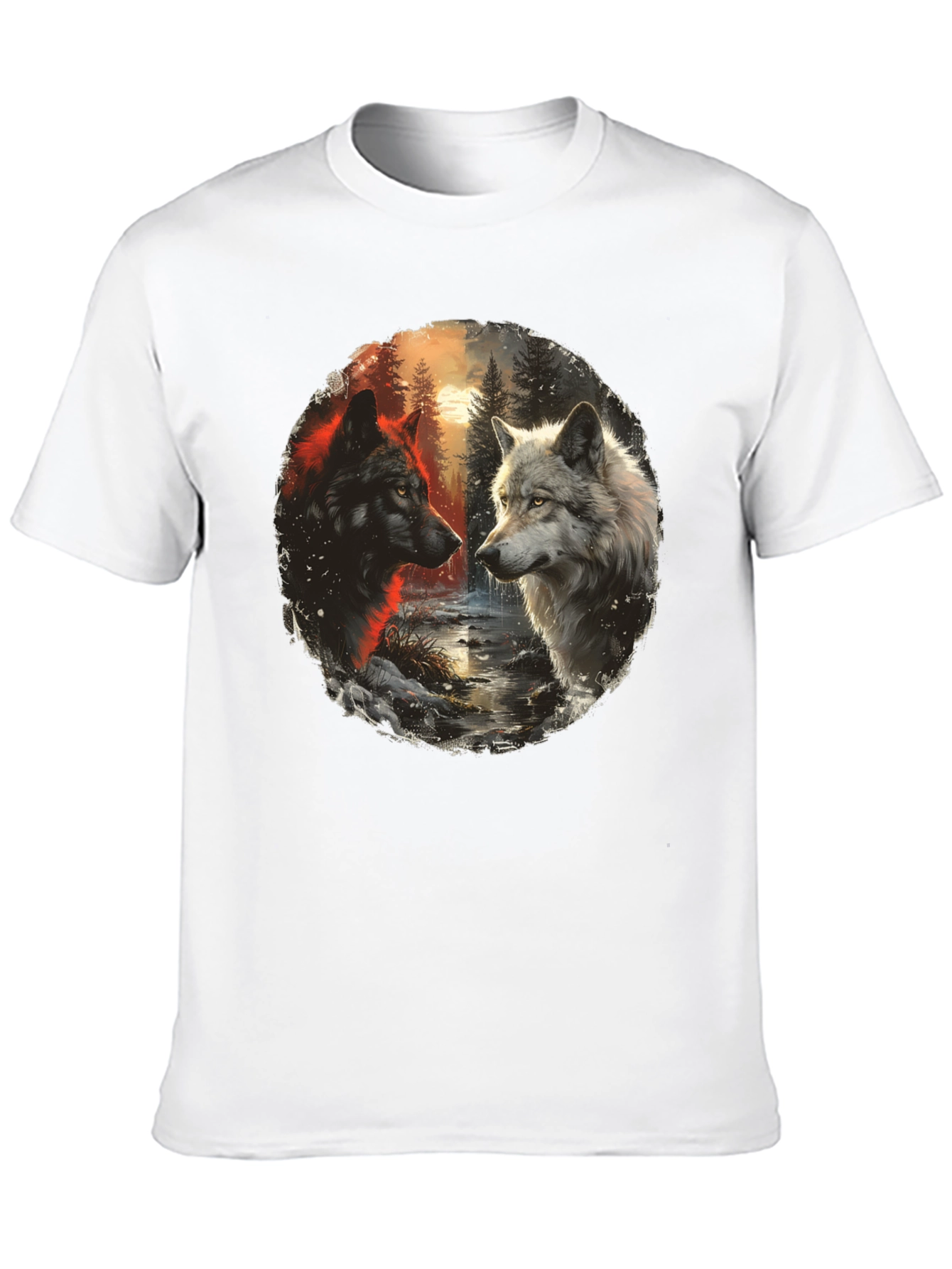 Wolf Encounter Graphic Tee - Black