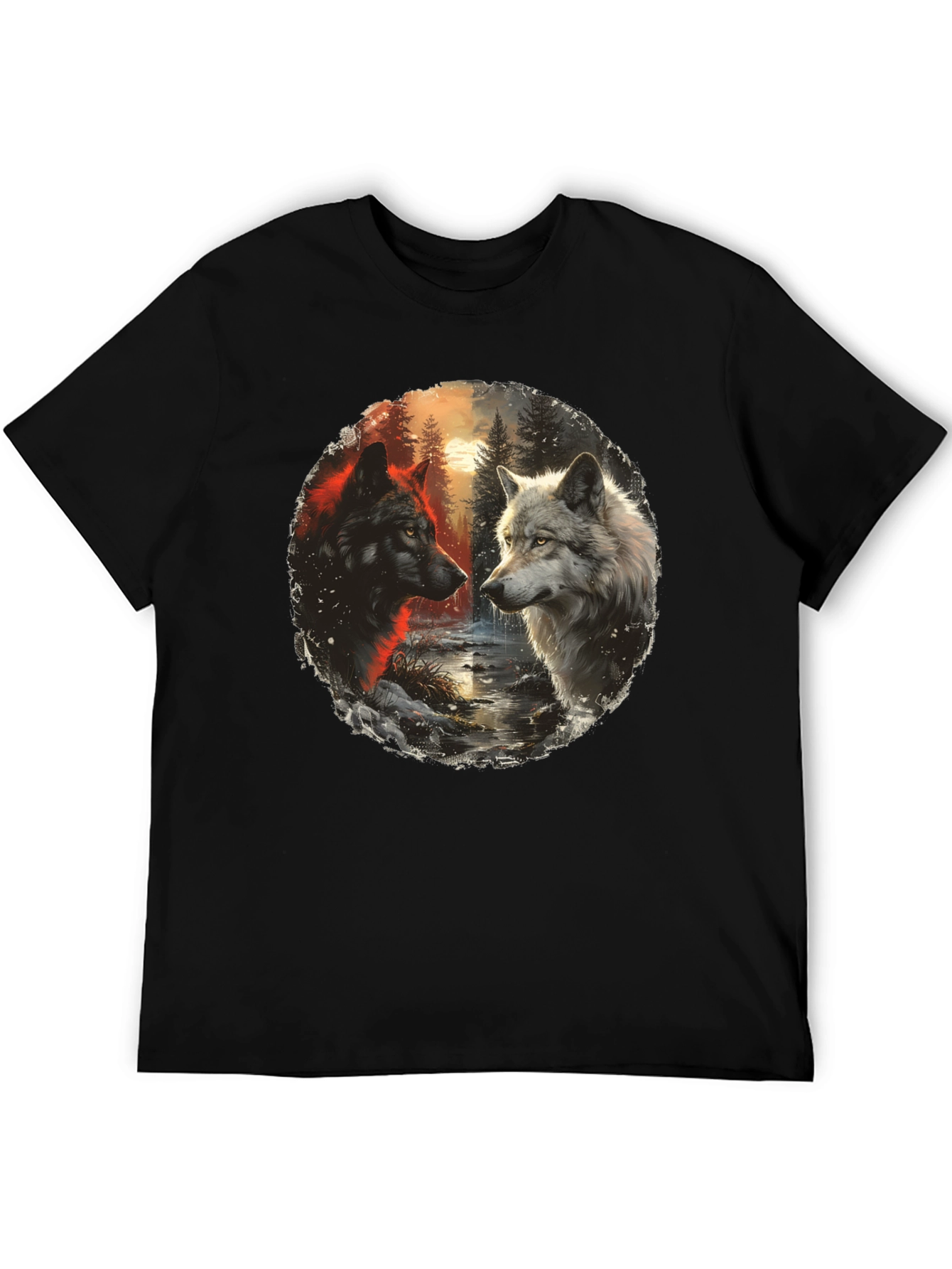 Wolf Encounter Graphic Tee - Black