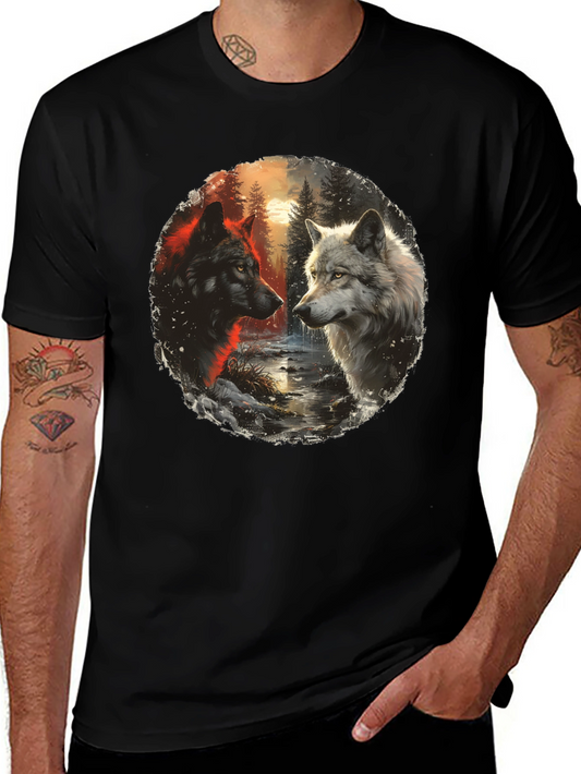 Wolf Encounter Graphic Tee - Black